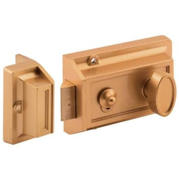 Image for Night Latch, Auxiliary Deadlock With Kwikset Keyway, Bronze from HD Supply