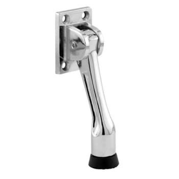 Image for Sentry Door Holder, 4 In. Reach, Heavy Duty Diecast, Chrome Plated, Black Rubber from HD Supply