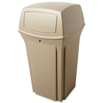 Image for Rubbermaid 35 Gallon 2-Door Ranger Trash Can (Beige) from HD Supply
