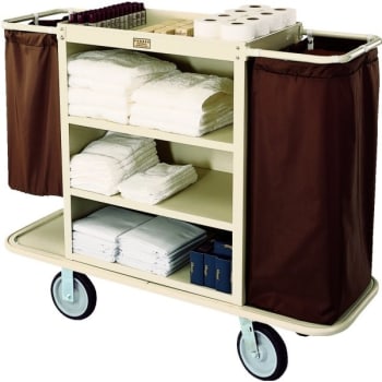 Forbes 3 Shelf Housekeeping Cart Beige