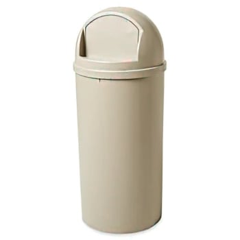 Image for Rubbermaid Marshal 15 Gallon Plastic Round Trash Can (Beige) from HD Supply