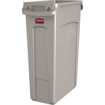 Image for Rubbermaid Slim Jim 23 Gallon Trash Can (Beige) from HD Supply