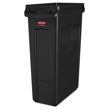 Rubbermaid Commercial Slim Jim 23 Gallon Trash Can (Black)