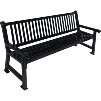 Image for Ultrasite® 6' Savannah Bench, Slat Back Design - Black from HD Supply