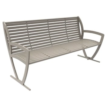 Image for Ultrasite® 6' Augusta Bench With Back, Side Armrest - Champagne from HD Supply