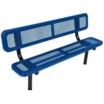 Image for Ultrasite® Blue Perforated 6' Bench With Back, 2" X 12", Inground Black Pc Frame from HD Supply