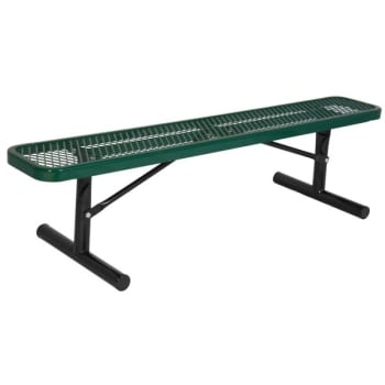 Image for Ultrasite® 6' Park Bench With Out Back, 2" X 12" Planks, Green Planks/black Frame from HD Supply