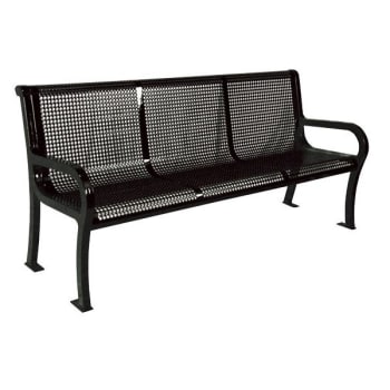 Image for Ultrasite® 6' Lexington Bench With Back, Perforated - Black from HD Supply