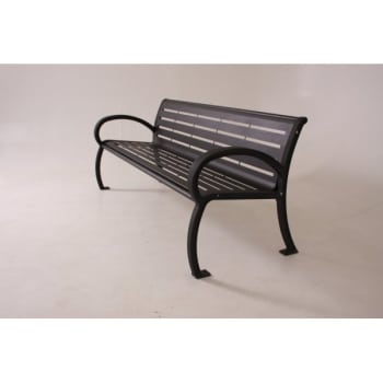 Image for Ultrasite® 6' Wilmington Bench With Horizontal Back Slats - Pc Frame - Black from HD Supply