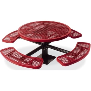Image for Ultrasite® 46" Single Pedestal Round Table, Surface Mount, Diamond Pattern Pc Frame - Red from HD Supply
