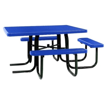 Ultrasite® 3-Seat, 46" Square Picnic Table, Diamond Pattern Pc Frame - Blue