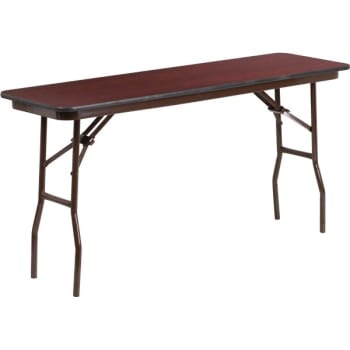 Image for Flash Furniture 18'' X 60'' Rectangular Mahogany Melamine Laminate Folding Training Table from HD Supply