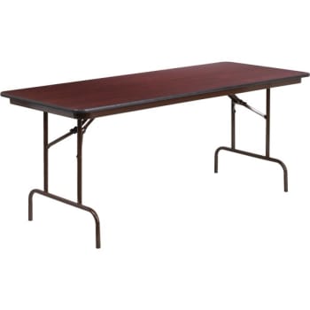 Flash Furniture 30'' X 72'' Rectangular High Pressure Mahogany Laminate Folding Banquet Table