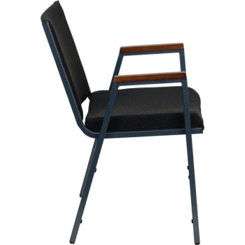 Flash Furniture HERCULES Series Heavy Duty Black Dot Fabric Stack Chair with Arms