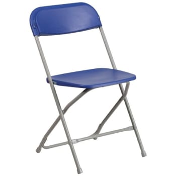 Image for Flash Furniture HERCULES Series 800 lb. Capacity Premium Blue Plastic Folding Chair from HD Supply