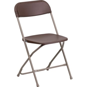 Flash Furniture Hercules Series 800 Lb. Capacity Premium Brown Plastic Folding Chair