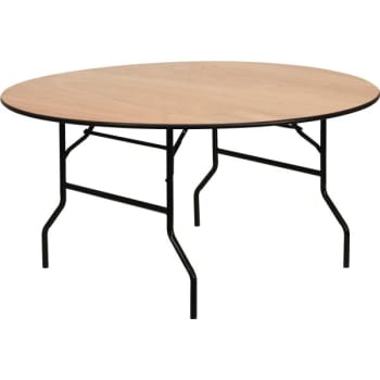 Image for Flash Furniture 72'' Round Wood Folding Banquet Table With Clear Coated Finished Top from HD Supply
