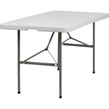 Image for Flash Furniture 30''w X 60''l Bi-Fold Granite White Plastic Folding Table from HD Supply