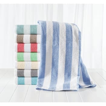 Fibertone™ Stripe Pool Towel, 30x60, 13 Lbs/dozen, Porcelain Blue, Case Of 48