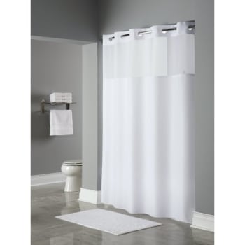Hookless M6 S6 Gemini Shower Curtain White With Window & TPU Backing, Case Of 12