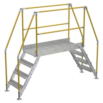 Image for Vestil Galvanized Cross-over Ladder 103x82.15 In 4 Step from HD Supply