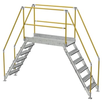 Image for Vestil Galvanized Cross-Over Ladder 128x102.5 Inch 6 Step from HD Supply