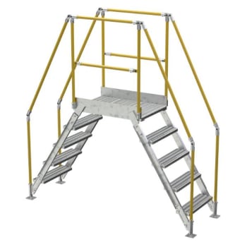 Image for Vestil Galvanized Cross-Over Ladder 91.5x92.15 Inch 5 Step from HD Supply