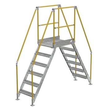 Image for Vestil Galvanized Cross-Over Ladder 104x102.5 In 6-Step from HD Supply