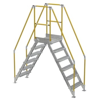 Image for Vestil Galvanized Cross-Over Ladder 92x102.5 In 6 Step from HD Supply
