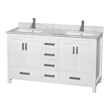 Image for Design House Wyndham Sheffield White Double Bath Vanity 60 Inch With Countertop And Sink from HD Supply