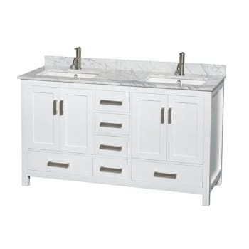 Image for Wyndham Collection Sheffield White Double Bath Vanity 60 Inch With Countertop And Sink from HD Supply