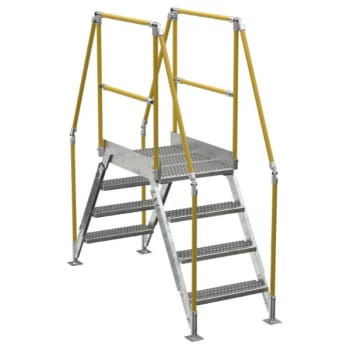 Image for Vestil Galvanized Cross-Over Ladder 79x82.15 In 4 Step from HD Supply