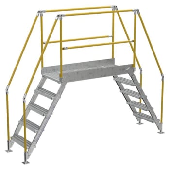 Image for Vestil Galvanized Cross-Over Ladder 115.5x92.15in 5 Step from HD Supply