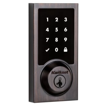 Image for Kwikset Smartcode Venetian Bronze Single Cylinder Keyless Entry Electronic Smart Deadbolt With Zigbee Technology from HD Supply