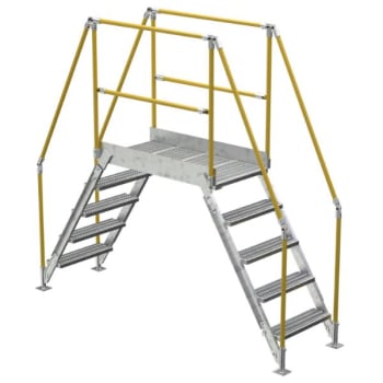 Image for Vestil Galvanized Cross-Over Ladder 103.5x92.15in 5 Step from HD Supply