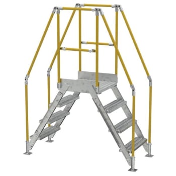 Image for Vestil Galvanized Cross-Over Ladder 67x82.15 In 4 Step from HD Supply
