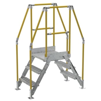 Image for Vestil Galvanized Cross-Over Ladder 54.5x72.15 In 3 Step from HD Supply