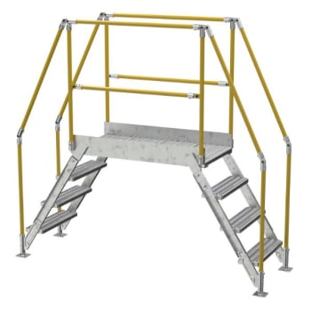 Image for Vestil Galvanized Cross-Over Ladder 91x82.15 In 4 Step from HD Supply