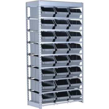 Image for Mustang Rack™64-1/2 X 34 X 15" Commercial Bin Rack With 24 Plastic Bins from HD Supply