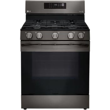 LG 5.8-Cu Ft Gas Convection Smart Range With Air Fry, Black Stainless Steel