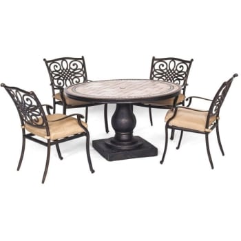 Image for Hanover Monaco 5 Piece Patio Dining Set In Tan from HD Supply
