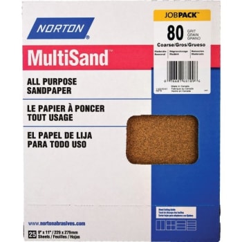 Image for Norton 9 x 11" Coarse 80-Grit Adalox Sand Paper Sheet 25/Pk from HD Supply
