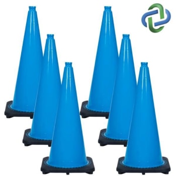 Image for Mr. Chain 28 Sky Blue Traffic Cones  Package Of 6 from HD Supply