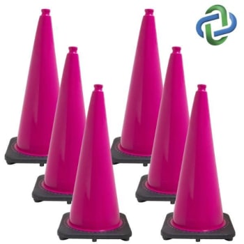 Image for Mr. Chain 28 Safety Pink Traffic Cones  Package Of 6 from HD Supply
