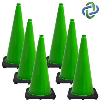 Image for Mr. Chain 28 Green Traffic Cones  Package Of 6 from HD Supply