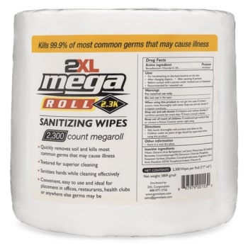 2xl Mega Roll 2.3k Sanitizing Wipes, 2300 Sheet Refill Rolls, Case Of 2