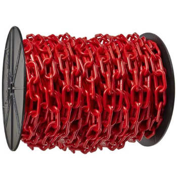 Image for Mr. Chain 2 Inch X 125 Feet Red Plastic Barrier Chain On A Reel from HD Supply