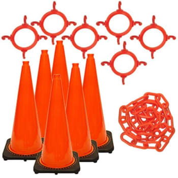 Mr. Chain 28 Orange Traffic Cone And Chain Kit