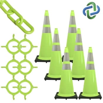 Image for Mr. Chain 28 Safety Green Reflective Traffic Cone And Chain Kit from HD Supply