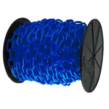 Image for Mr. Chain 2 Inch X 125 Feet Blue Plastic Barrier Chain On A Reel from HD Supply